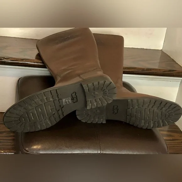 COACH Brown Leather Knee High Moto Riding Boots Sz 9.5 NWOB - Picture 9 of 10